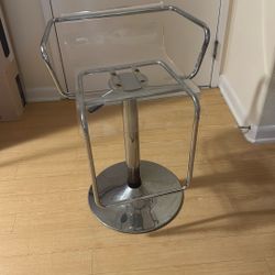 Adjustable Swivel Bar Stool - Chrome Armrests