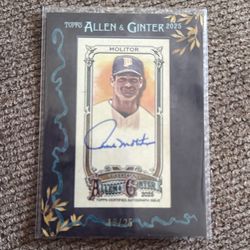 Paul Molitor  2025 Topps Allen & Ginter On Card Auto Black Frame /25