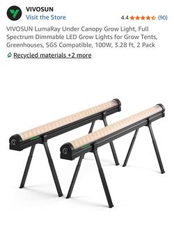 VIVOSUN LumaRay Under Canopy LED Grow Lights 2-Pack