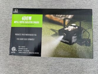 Fog Machine 400W Metal Coffin Skeleton Fogger w/Wireless Remote Set