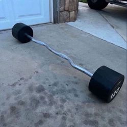 La Fitness  120 LBS Fixed Curl Bar 
