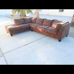2 Piece Brown Sectional Sofa Couch-DELIVERY AVAILABLE 
