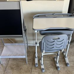 Kids desk with chair and whiteboard 