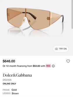 Dolce & Gabbana DG2305 Shield Sunglasses