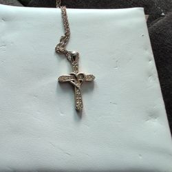 Child's Plated Gold Cross Necklace 