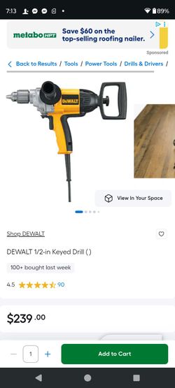DeWalt 9 Amp 1/2 in. Spade Handle Drill Concrete Mud Mixer