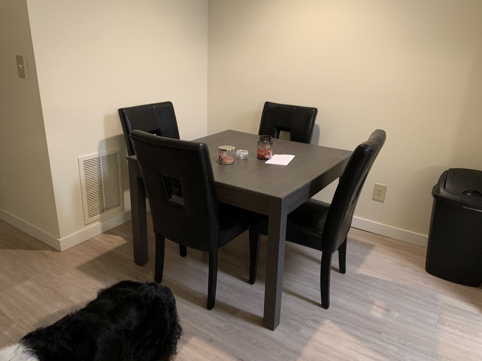 Table and leather chairs