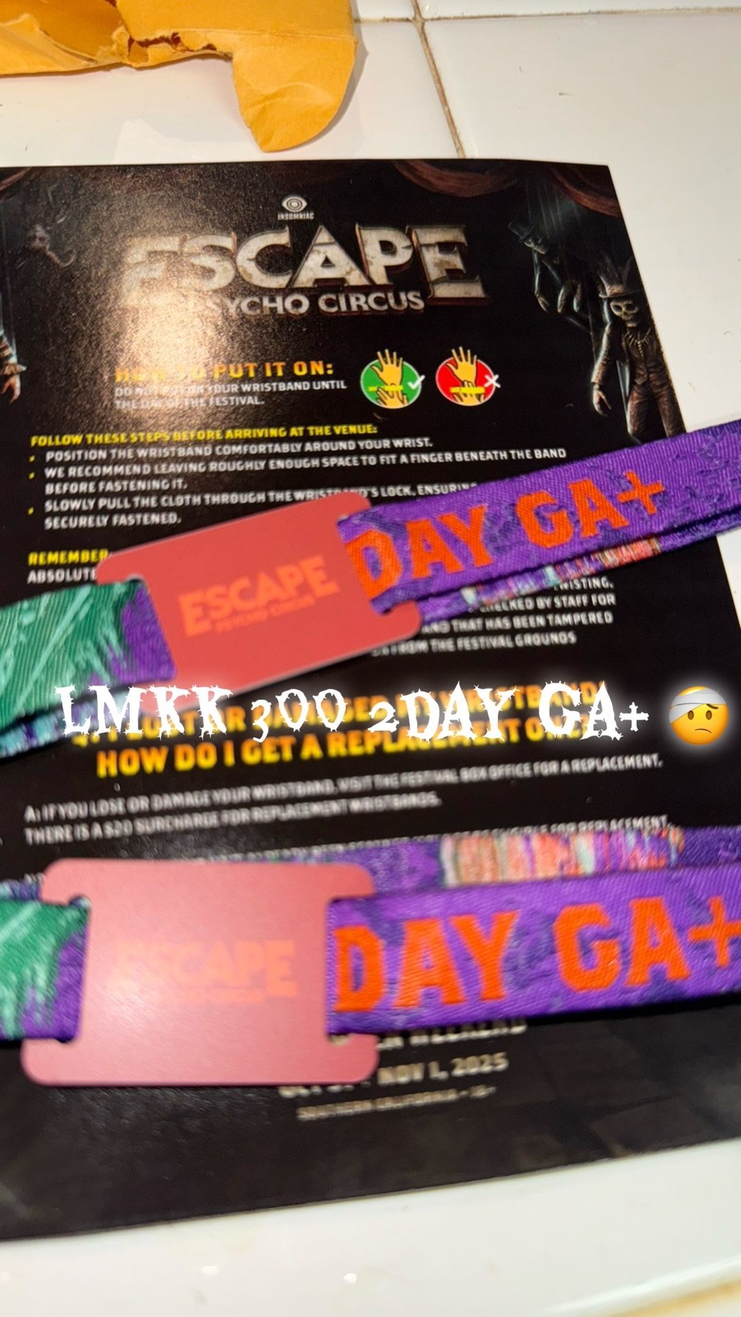 Escape Tickets GA+ 2 Days 