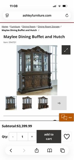 Solid Wood Dining Buffet and Hutch