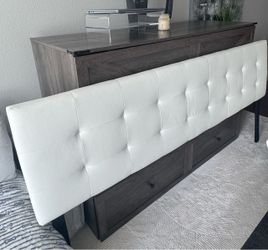 White Tufted Upholstered Headboard