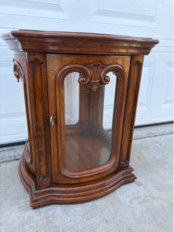 Antique lighted curio Table