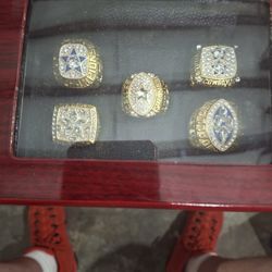 Dallas Cowboys Championship Ring Set With Display Case 