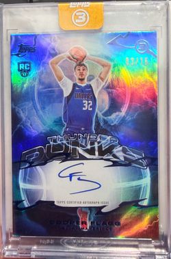 2025-26 Topps Three (3) Cooper Flagg RC Rookie Thunder Dunks Auto Blue03 /15