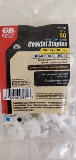 Coaxial Staples 7/16" Inches