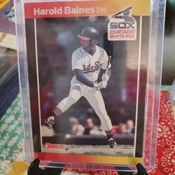 Harold Baines Error 1989 Donruss No Dot Behind Inc Baseball Card 