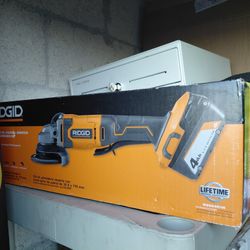 Brand New RIGID grinder With 4AH battery   Charger And Bag  