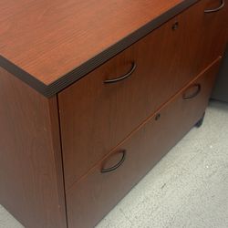 Two Drawers Laminated Wood Filing Cabinet For Sale