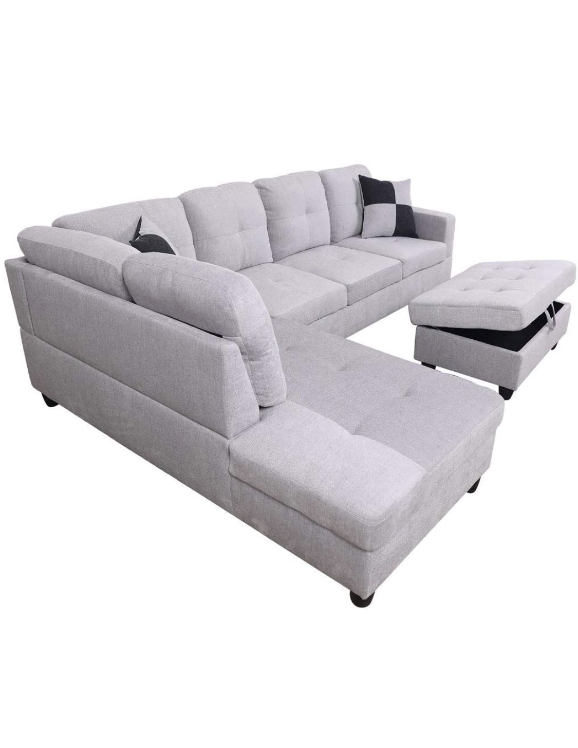 Light gray Sectional Couch fabric 