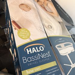 HALO BassiNest Luxe Swivel Sleeper - Over-Bed Baby Bassinet with 360° Rotation, Vibrations