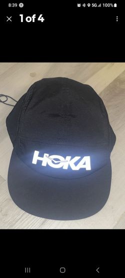 Hoka Running Black and White Hat One Size Fits All Adjustable