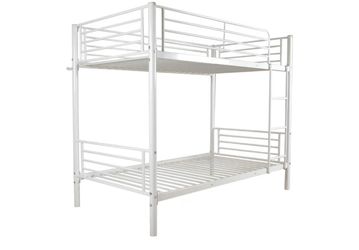 White metal bunk bed