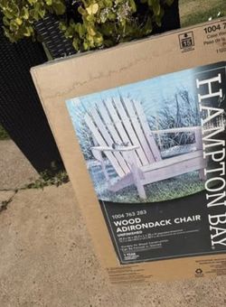 NEW Hampton Bay Wood Adirondack Chair in an unfinished natural wood material