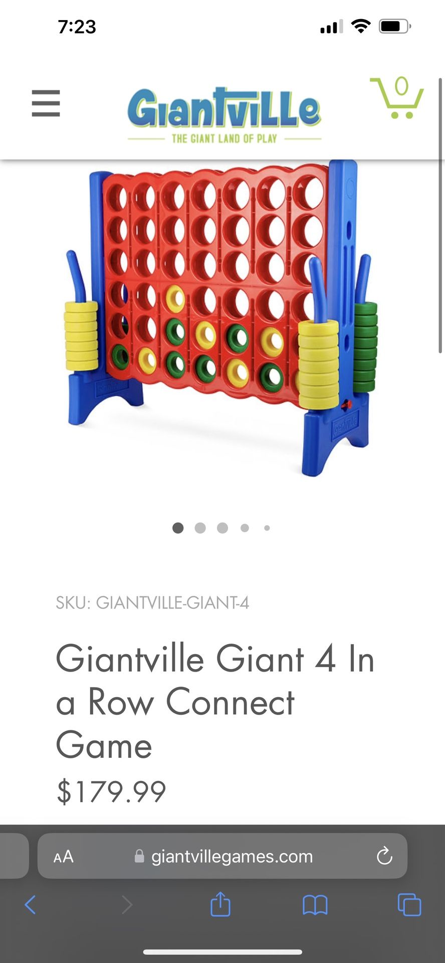 Connect 4 Giantville 4in Row Game