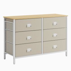 6 Drawer Dresser, Fabric Drawer