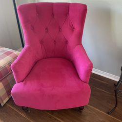 fuchsia velvet accent chair 