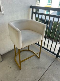 Moderns Upholstered Bar Stool with Gold Base
