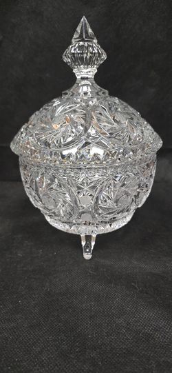 Cut Crystal Footed Candy Dish 