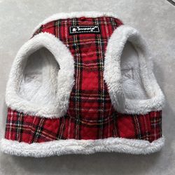 Puppia LARGE Blitzen Harness Vest w/Lead, HARDLY USED Christmas Holiday Plaid 