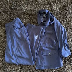 Denim & Co Top And Bottom Set, Blue Size large  Regular Price $210