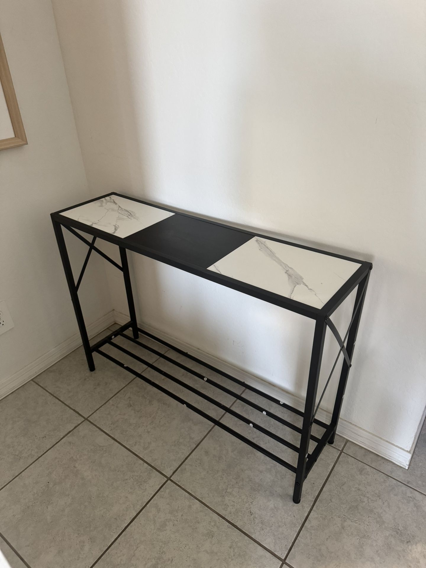 Entryway Console Table Marble And Black
