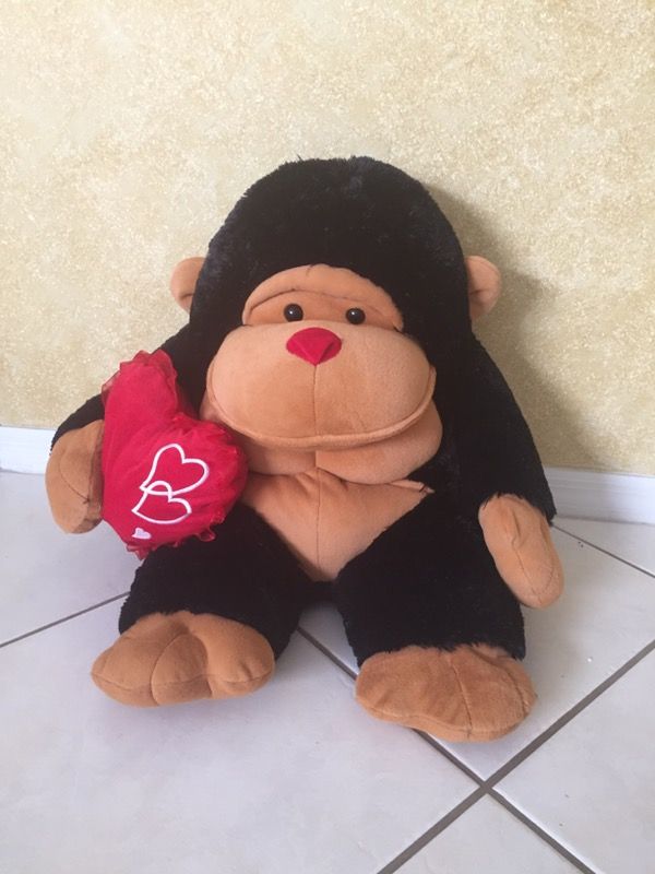 Gorilla Stuffed Animal with Valentine's Day Heart