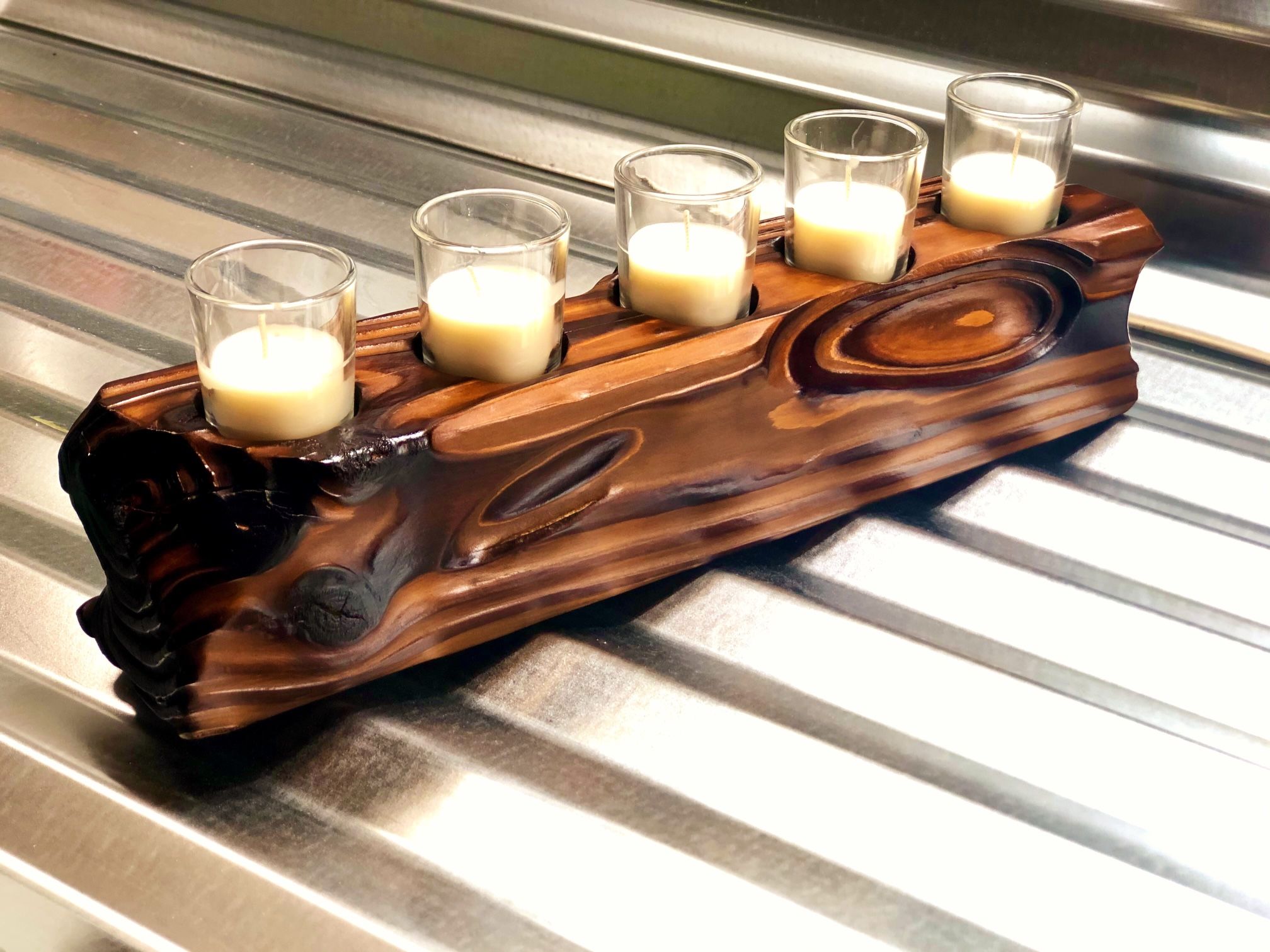 Shou Sugi Ban Votive Candle Holder