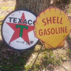 LargeShell Gasolines Metal Sign or Texaco Metal Sign
