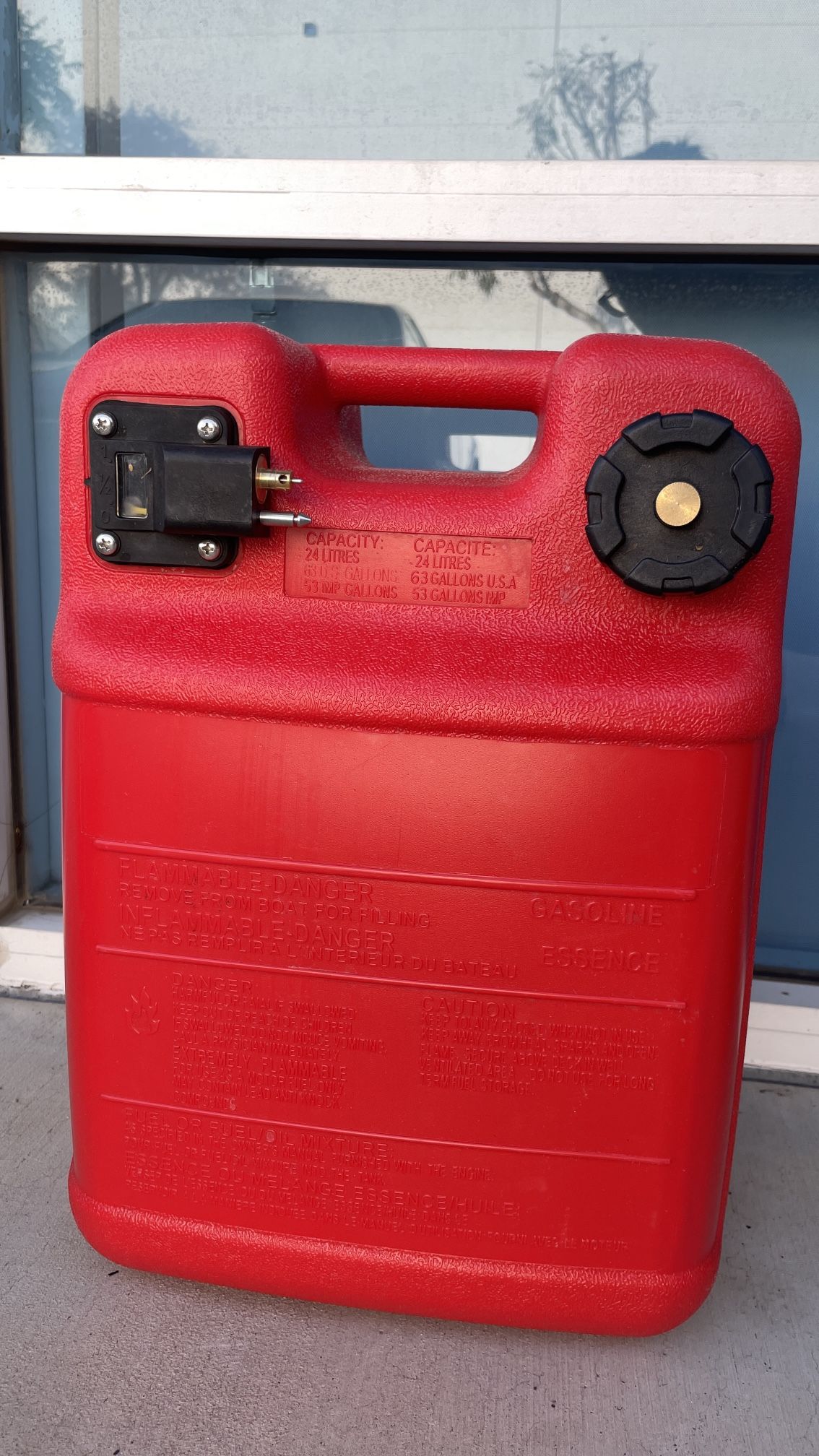 24L 6 Gallon Portable Boat Fuel Tank Yamaha Marine Outboard Gas Tank