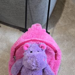 Fluffy toddler luggage