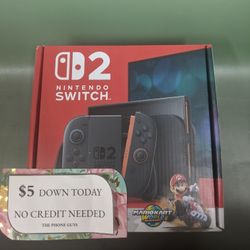 Nintendo Switch 2 Brand New Mario Kart Bundle - 5 Dollars Down No Credit Needed! 