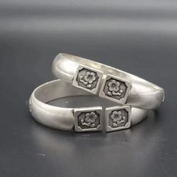 2 pcs. Japanese antiques Silver open bracelet
