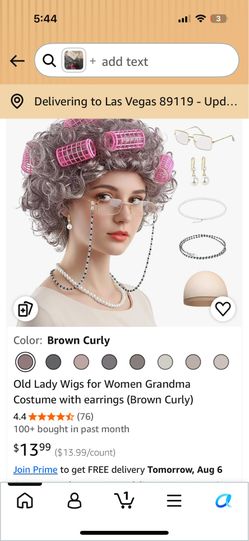 Old Lady Grandma Costume Wig Set