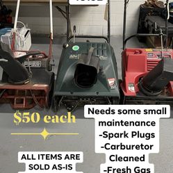 SNOWBLOWERS $50 EACH @ CC COINS IN WYANDOTTE