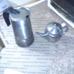Two Tea Kettles Stainless Steel Smaller One German Model