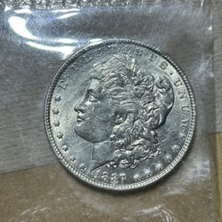 1887 Morgan silver dollar 
