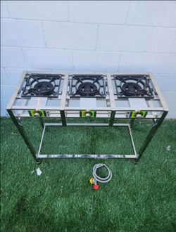 Cocina de 3 quemadores acero inoxidable