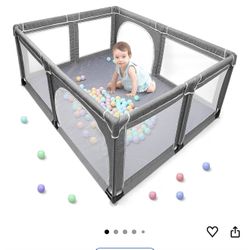 YOBEST Baby Playpen, 71"x59" Infant Playard with Gates, Sturdy Safety Playpen with Soft Breathable Mesh, Indoor & Outdoor Toddler Play Pen Activity Ce