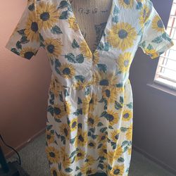 H&M Divided Sunflower Dress/Sunflower Tunic Top 