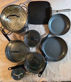 Greenpan non-stick cookware set-gently used 14 pcs