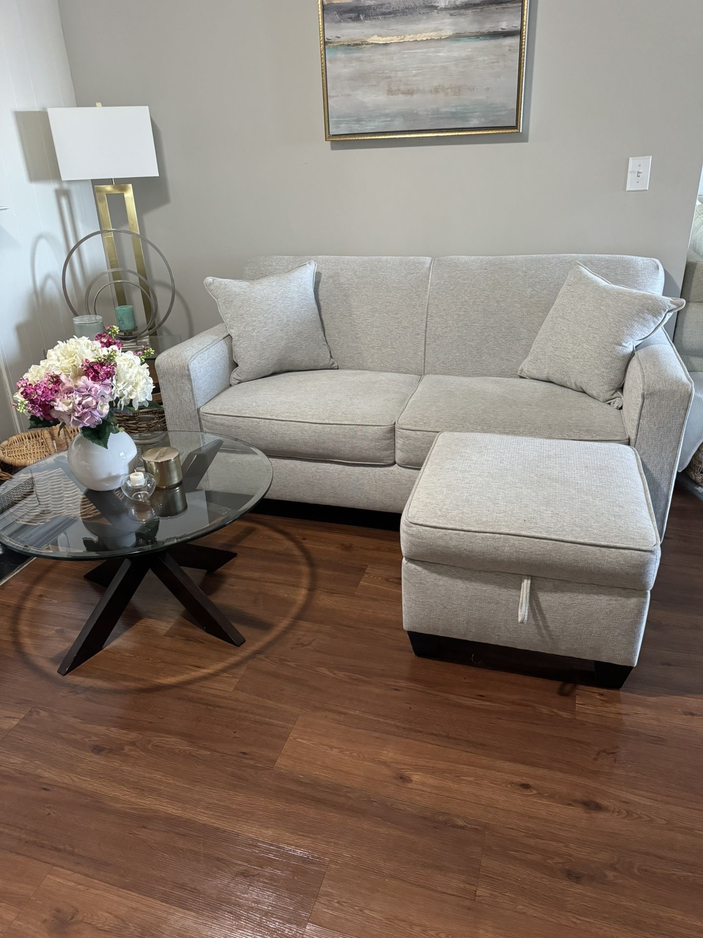 Sofa Bed Full Size Clean With Ottoman Storage Box Included